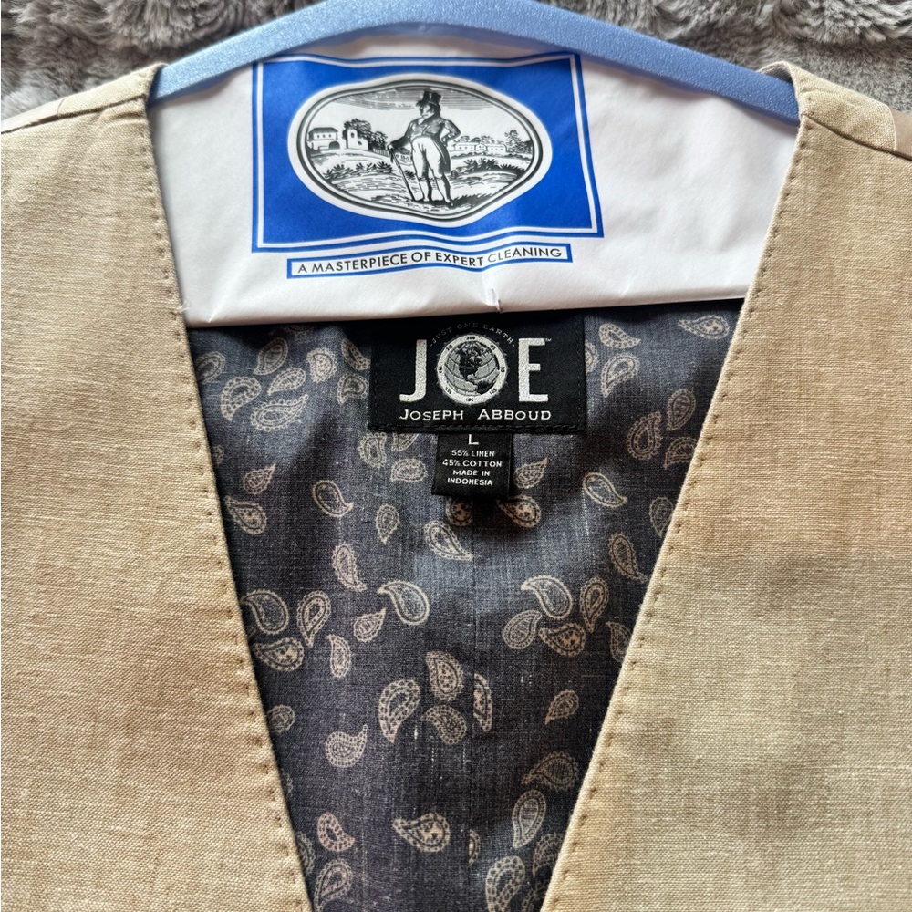 Joseph Abboud Tan Men's Suit Vest and Pants Set - Picture 2 of 7